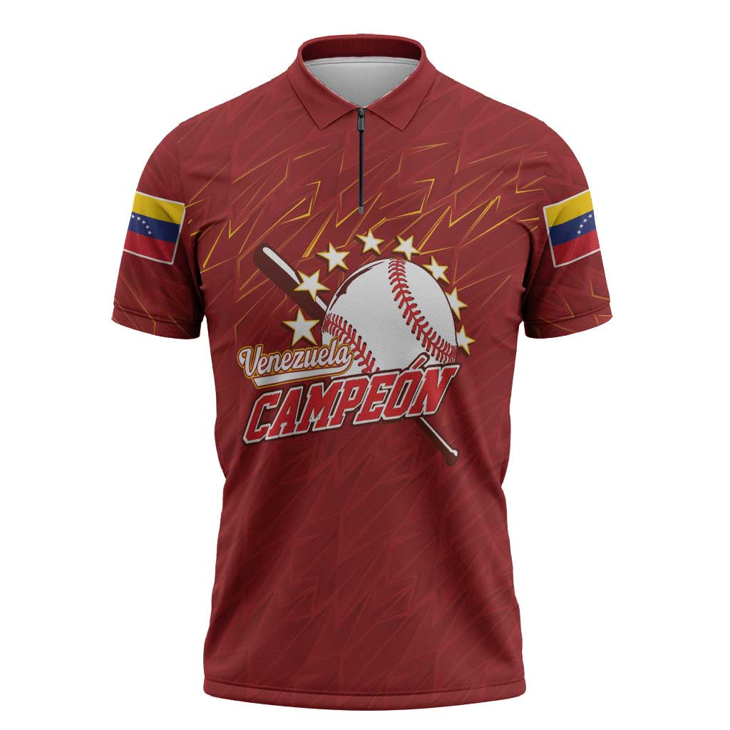 Venezuela Baseball Custom Zipper Polo Shirt Campeon - Making History