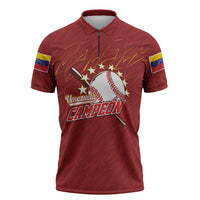 Venezuela Baseball Custom Zipper Polo Shirt Campeon - Making History