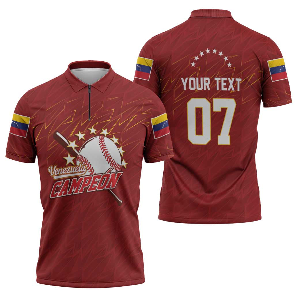 Venezuela Baseball Custom Zipper Polo Shirt Campeon - Making History