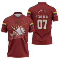 Venezuela Baseball Custom Zipper Polo Shirt Campeon - Making History