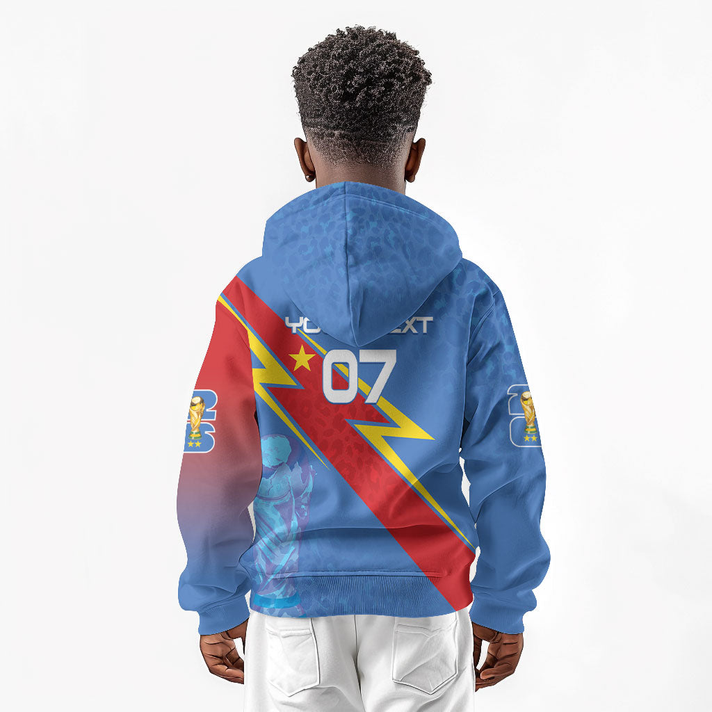 DR Congo 2026 Kopo ya Mokili Custom Kid Hoodie Leopards Making History