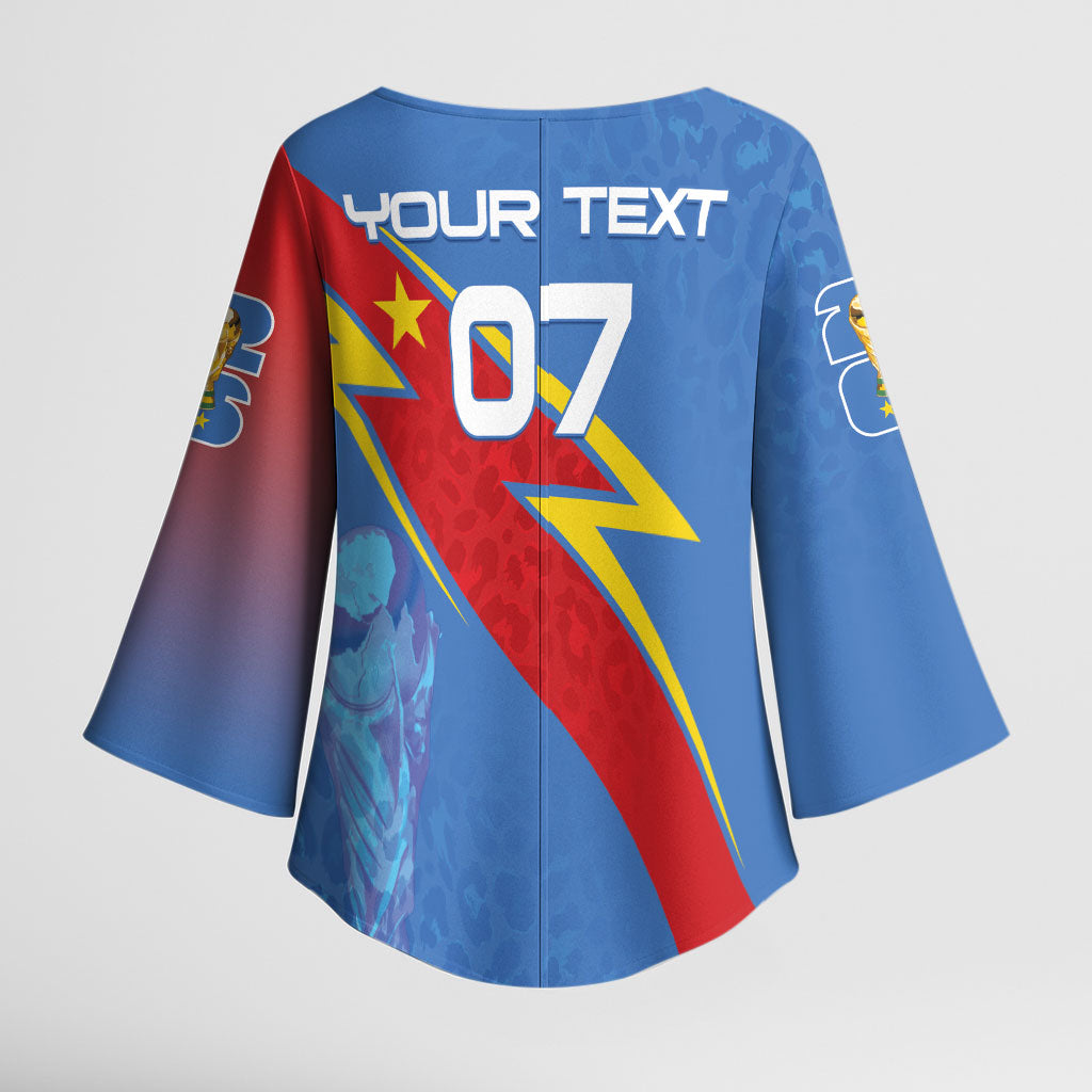 DR Congo 2026 Kopo ya Mokili Custom Kimono Sleeve Blouse Leopards Making History