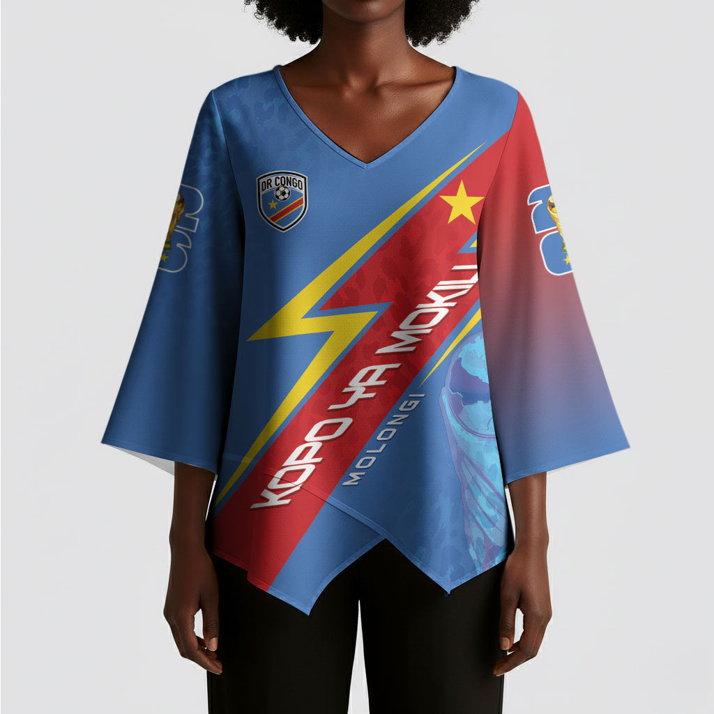 DR Congo 2026 Kopo ya Mokili Custom Kimono Sleeve Blouse Leopards Making History