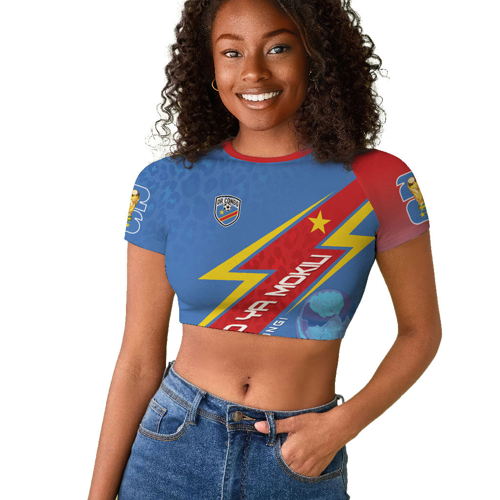 DR Congo 2026 Kopo ya Mokili Custom Raglan Cropped T shirt Leopards Making History