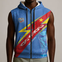 DR Congo 2026 Kopo ya Mokili Custom Sleeveless Zip Hoodie Leopards Making History