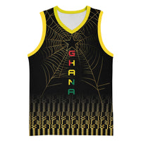 Ghana Black Star Custom Basketball Jersey Gold Ananse Spiderweb Inspired