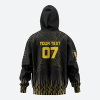 Ghana Black Star Custom Hoodie Gold Ananse Spiderweb Inspired