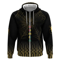 Ghana Black Star Custom Hoodie Gold Ananse Spiderweb Inspired