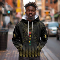 Ghana Black Star Custom Hoodie Gold Ananse Spiderweb Inspired