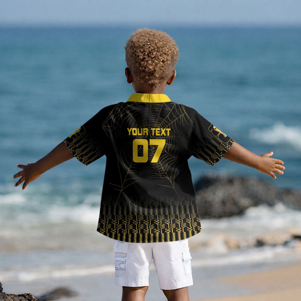 Ghana Black Star Custom Kid Hawaiian Shirt Gold Ananse Spiderweb Inspired LT7