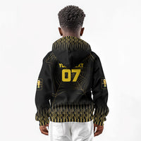 Ghana Black Star Custom Kid Hoodie Gold Ananse Spiderweb Inspired