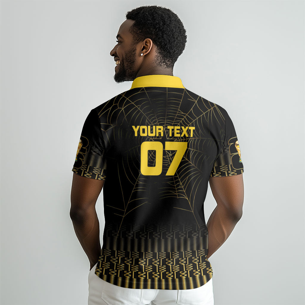 Ghana Black Star Custom Polo Shirt Gold Ananse Spiderweb Inspired LT7
