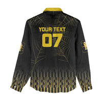 Ghana Black Star Custom Women Casual Shirt Gold Ananse Spiderweb Inspired
