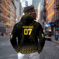 Ghana Black Star Custom Zip Hoodie Gold Ananse Spiderweb Inspired