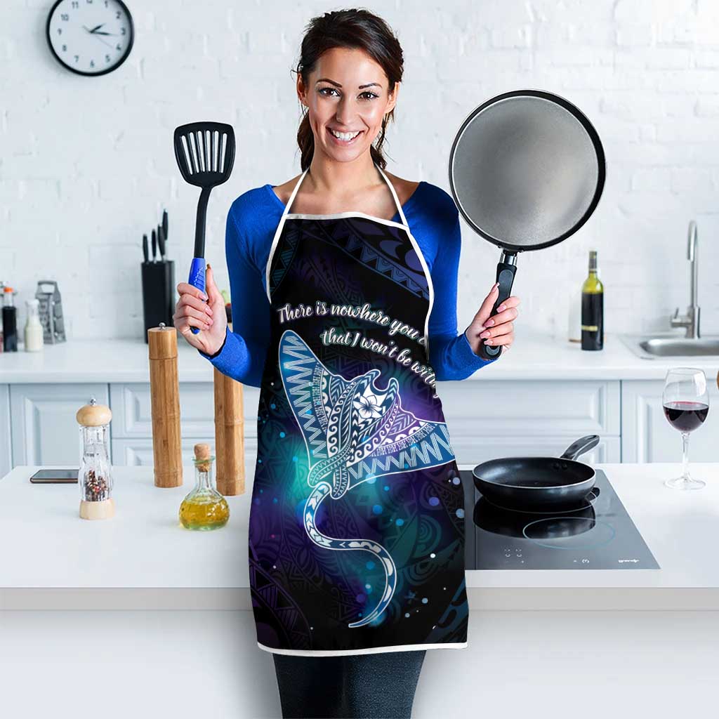 Polynesian Tala Manta Ray Apron Nowhere You Could Go That I Won't Be With You - Wonder Print Shop