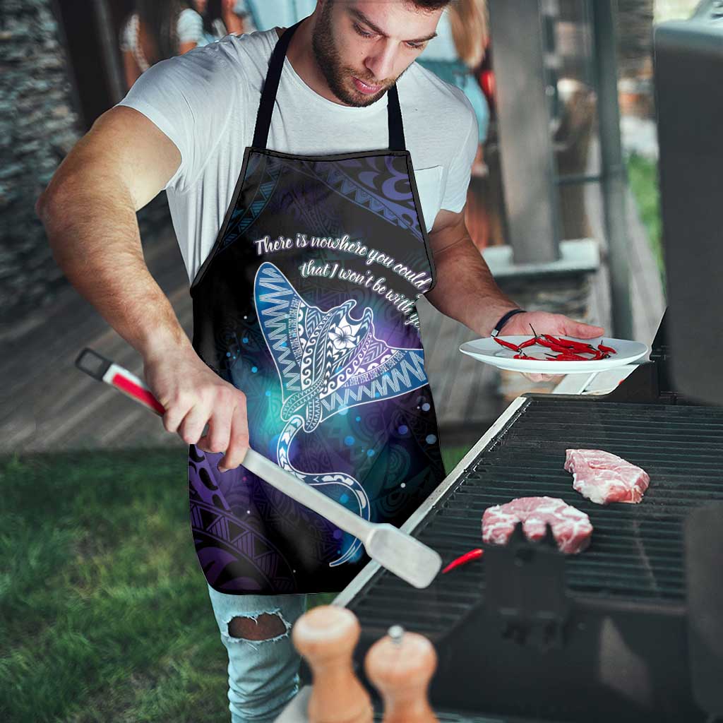 Polynesian Tala Manta Ray Apron Nowhere You Could Go That I Won't Be With You - Wonder Print Shop