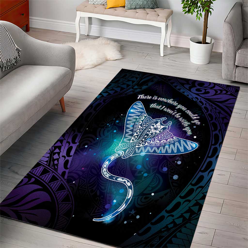 Polynesian Tala Manta Ray Area Rug Nowhere You Could Go That I Won't Be With You - Wonder Print Shop