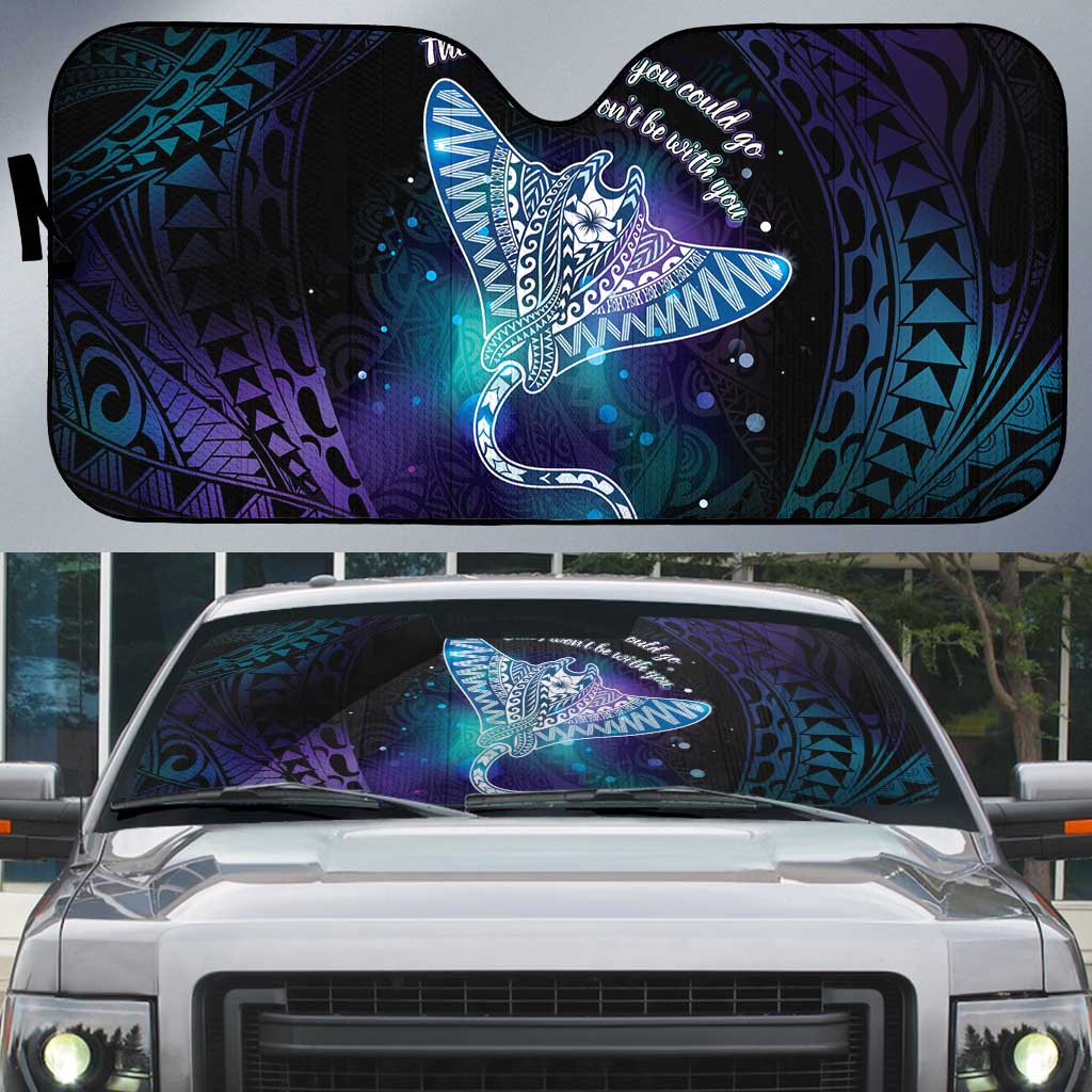 Polynesian Tala Manta Ray Auto Sun Shade Nowhere You Could Go That I Won't Be With You - Wonder Print Shop