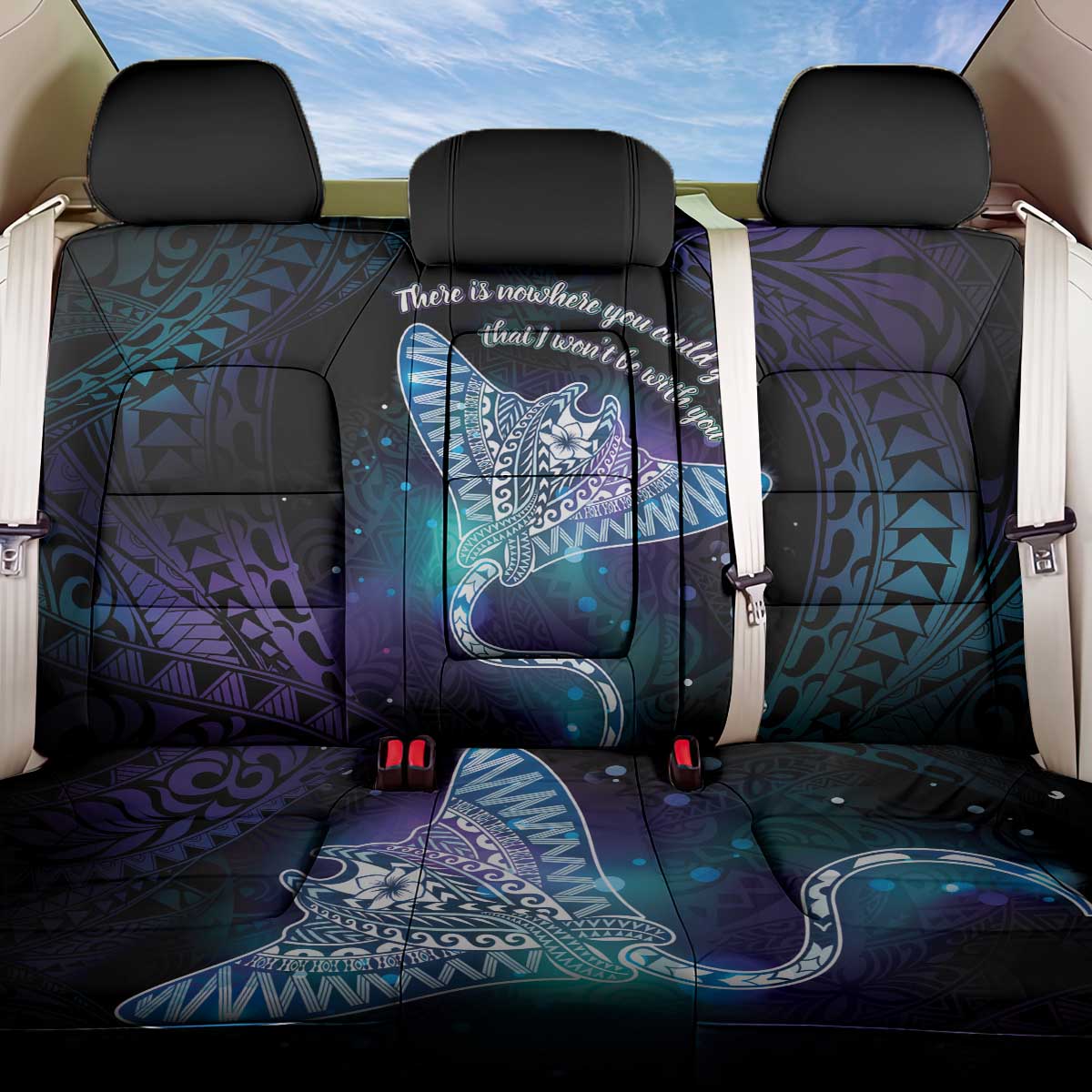 Polynesian Tala Manta Ray Back Car Seat Cover Nowhere You Could Go That I Won't Be With You - Wonder Print Shop