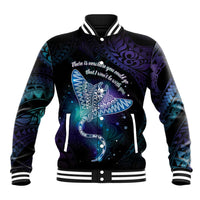 Polynesian Tala Manta Ray Baseball Jacket Nowhere You Could Go That I Won't Be With You - Wonder Print Shop