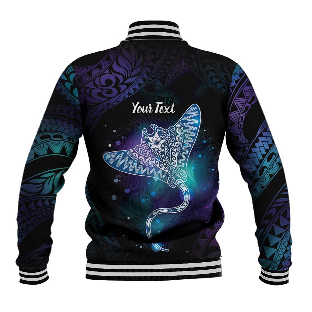 Polynesian Tala Manta Ray Baseball Jacket Nowhere You Could Go That I Won't Be With You - Wonder Print Shop