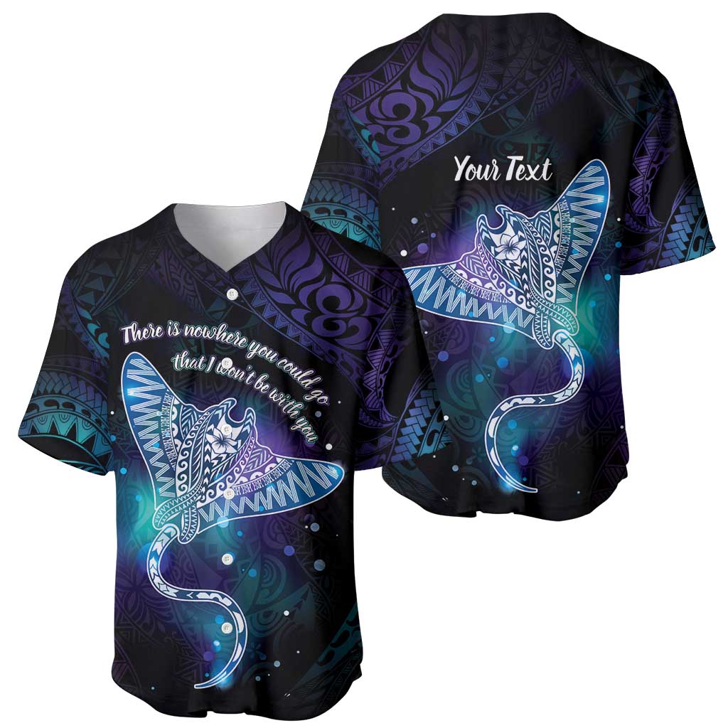 Polynesian Tala Manta Ray Baseball Jersey Nowhere You Could Go That I Won't Be With You - Wonder Print Shop