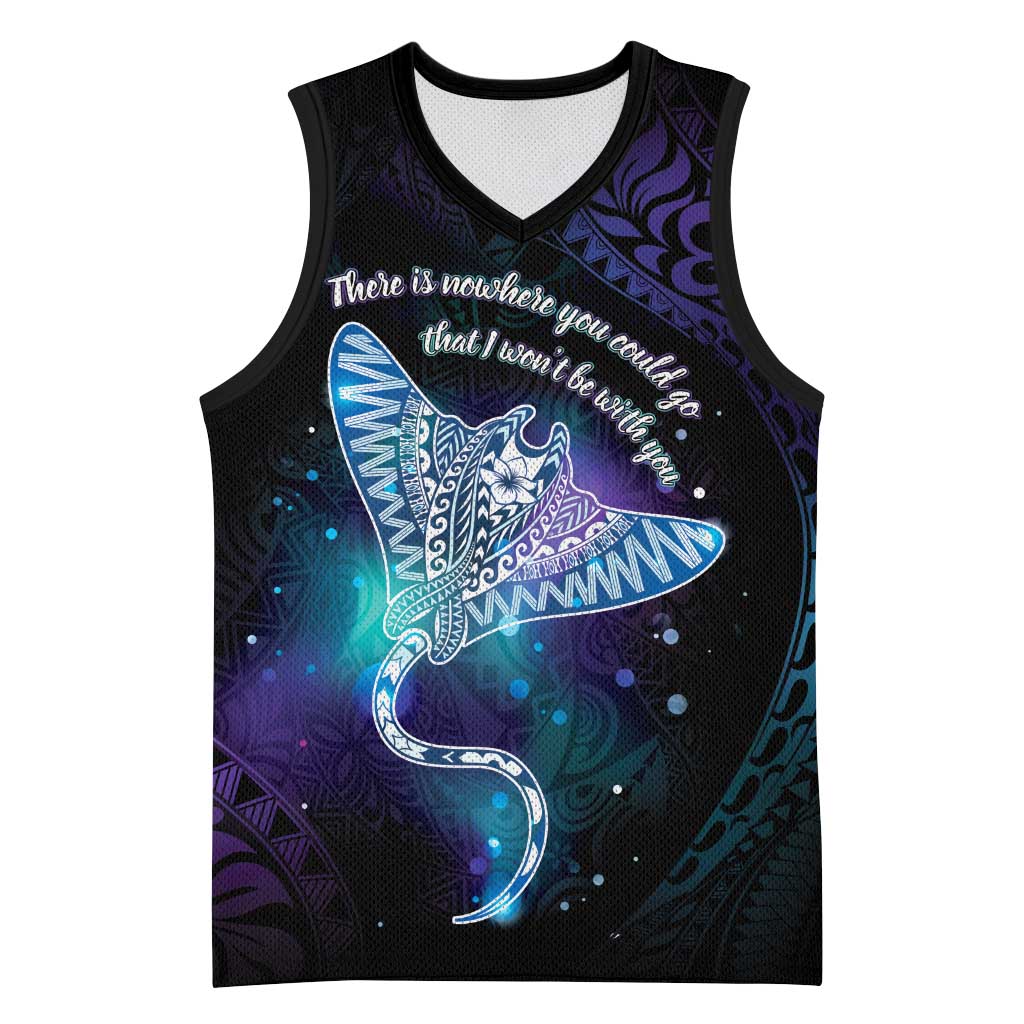 Polynesian Tala Manta Ray Basketball Jersey Nowhere You Could Go That I Won't Be With You - Wonder Print Shop