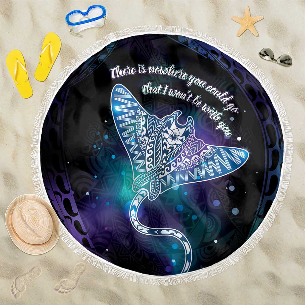 Polynesian Tala Manta Ray Beach Blanket Nowhere You Could Go That I Won't Be With You - Wonder Print Shop