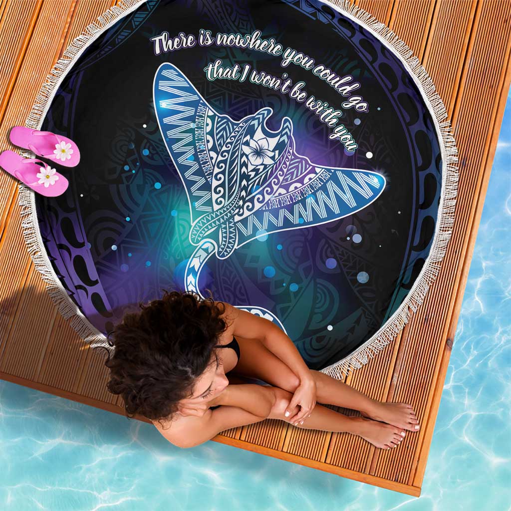 Polynesian Tala Manta Ray Beach Blanket Nowhere You Could Go That I Won't Be With You - Wonder Print Shop