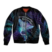 Polynesian Tala Manta Ray Bomber Jacket Nowhere You Could Go That I Won't Be With You - Wonder Print Shop