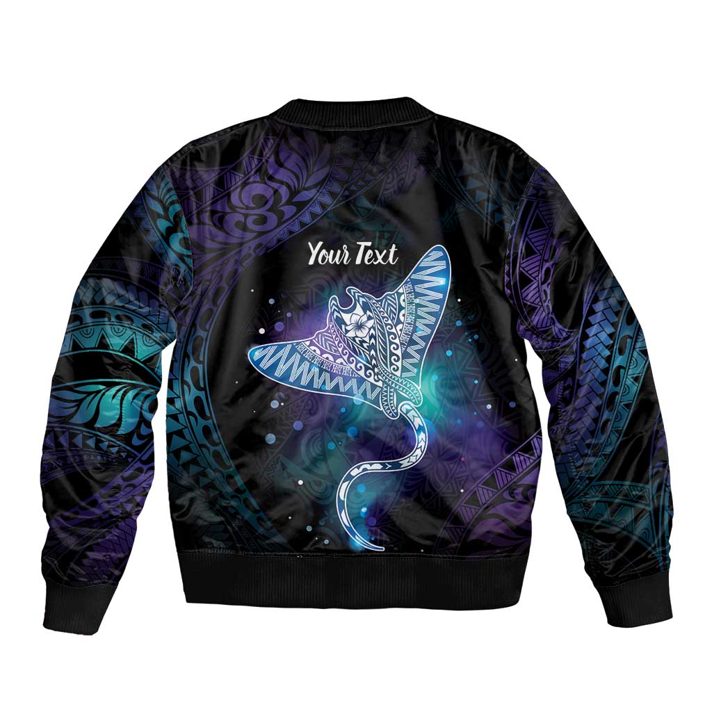 Polynesian Tala Manta Ray Bomber Jacket Nowhere You Could Go That I Won't Be With You - Wonder Print Shop