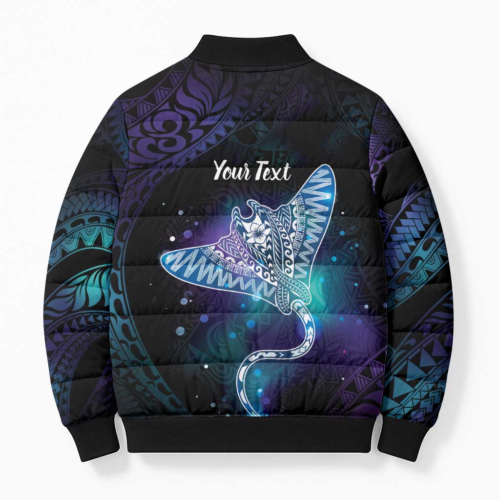 Polynesian Tala Manta Ray Bomber Puffer Jacket Nowhere You Could Go That I Won't Be With You - Wonder Print Shop