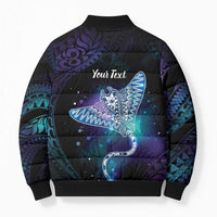 Polynesian Tala Manta Ray Bomber Puffer Jacket Nowhere You Could Go That I Won't Be With You - Wonder Print Shop