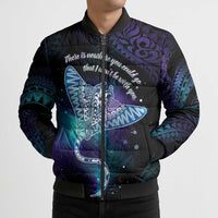 Polynesian Tala Manta Ray Bomber Puffer Jacket Nowhere You Could Go That I Won't Be With You - Wonder Print Shop