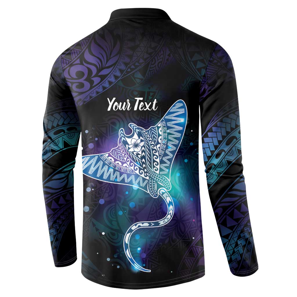 Polynesian Tala Manta Ray Button Sweatshirt Nowhere You Could Go That I Won't Be With You - Wonder Print Shop