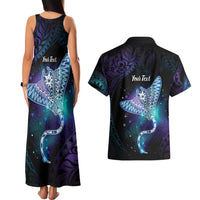 Polynesian Tala Manta Ray Couples Matching Tank Maxi Dress and Hawaiian Shirt Nowhere You Could Go That I Won't Be With You - Wonder Print Shop
