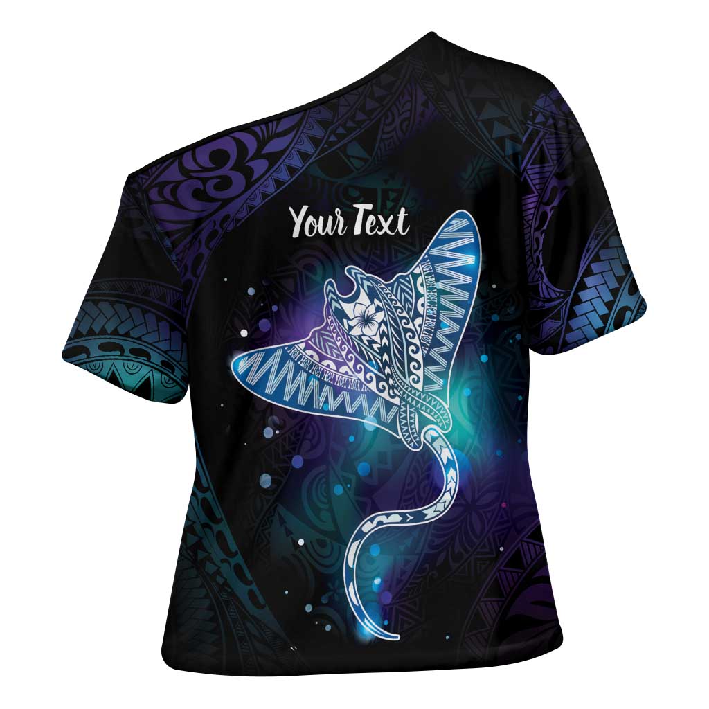 Polynesian Tala Manta Ray Cross Shoulder Shirt Nowhere You Could Go That I Won't Be With You - Wonder Print Shop