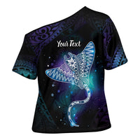 Polynesian Tala Manta Ray Cross Shoulder Shirt Nowhere You Could Go That I Won't Be With You - Wonder Print Shop