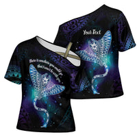 Polynesian Tala Manta Ray Cross Shoulder Shirt Nowhere You Could Go That I Won't Be With You - Wonder Print Shop