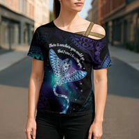 Polynesian Tala Manta Ray Cross Shoulder Shirt Nowhere You Could Go That I Won't Be With You - Wonder Print Shop