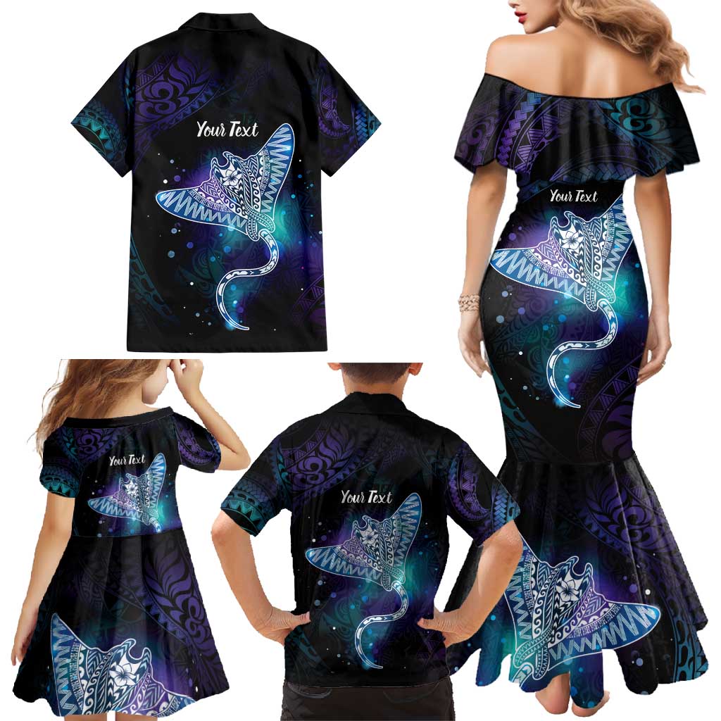 Polynesian Tala Manta Ray Family Matching Mermaid Dress and Hawaiian Shirt Nowhere You Could Go That I Won't Be With You - Wonder Print Shop