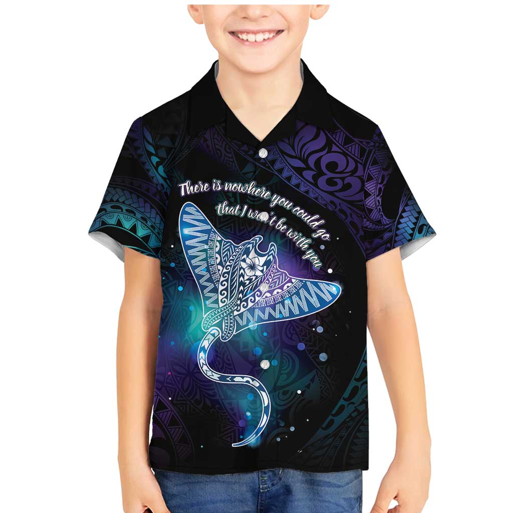 Polynesian Tala Manta Ray Family Matching Mermaid Dress and Hawaiian Shirt Nowhere You Could Go That I Won't Be With You - Wonder Print Shop