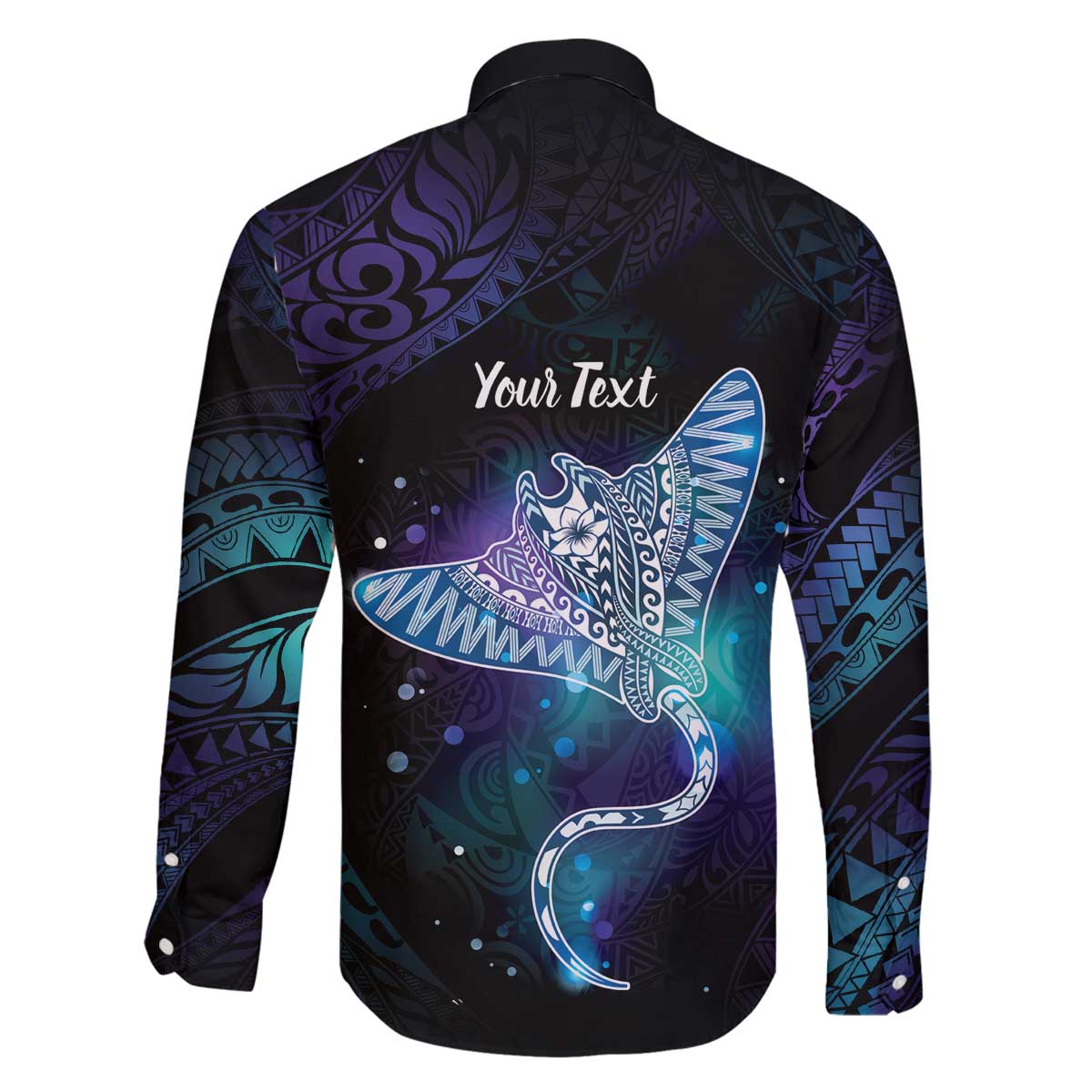 Polynesian Tala Manta Ray Family Matching Off The Shoulder Long Sleeve Dress and Hawaiian Shirt Nowhere You Could Go That I Won't Be With You - Wonder Print Shop