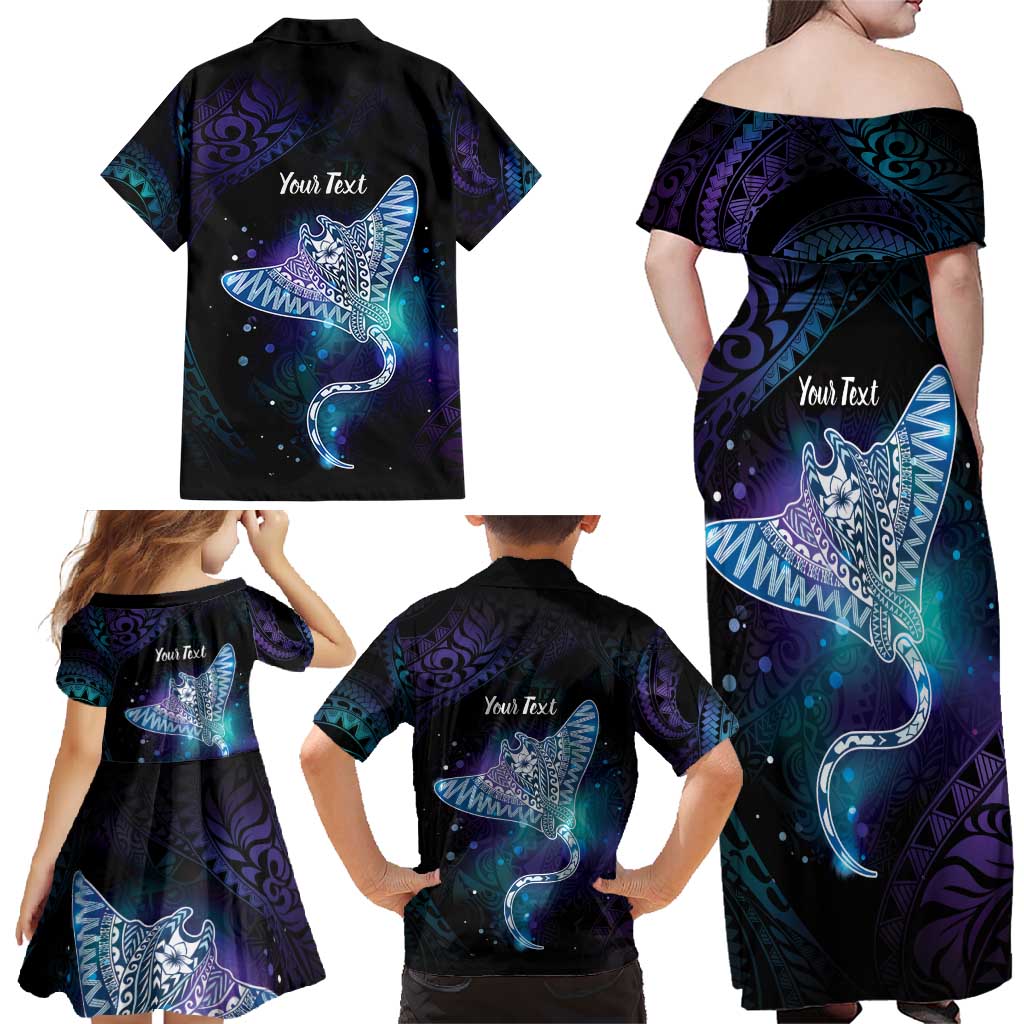 Polynesian Tala Manta Ray Family Matching Off Shoulder Maxi Dress and Hawaiian Shirt Nowhere You Could Go That I Won't Be With You - Wonder Print Shop