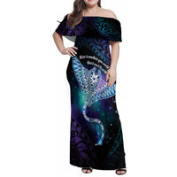 Polynesian Tala Manta Ray Family Matching Off Shoulder Maxi Dress and Hawaiian Shirt Nowhere You Could Go That I Won't Be With You - Wonder Print Shop
