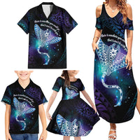 Polynesian Tala Manta Ray Family Matching Summer Maxi Dress and Hawaiian Shirt Nowhere You Could Go That I Won't Be With You - Wonder Print Shop