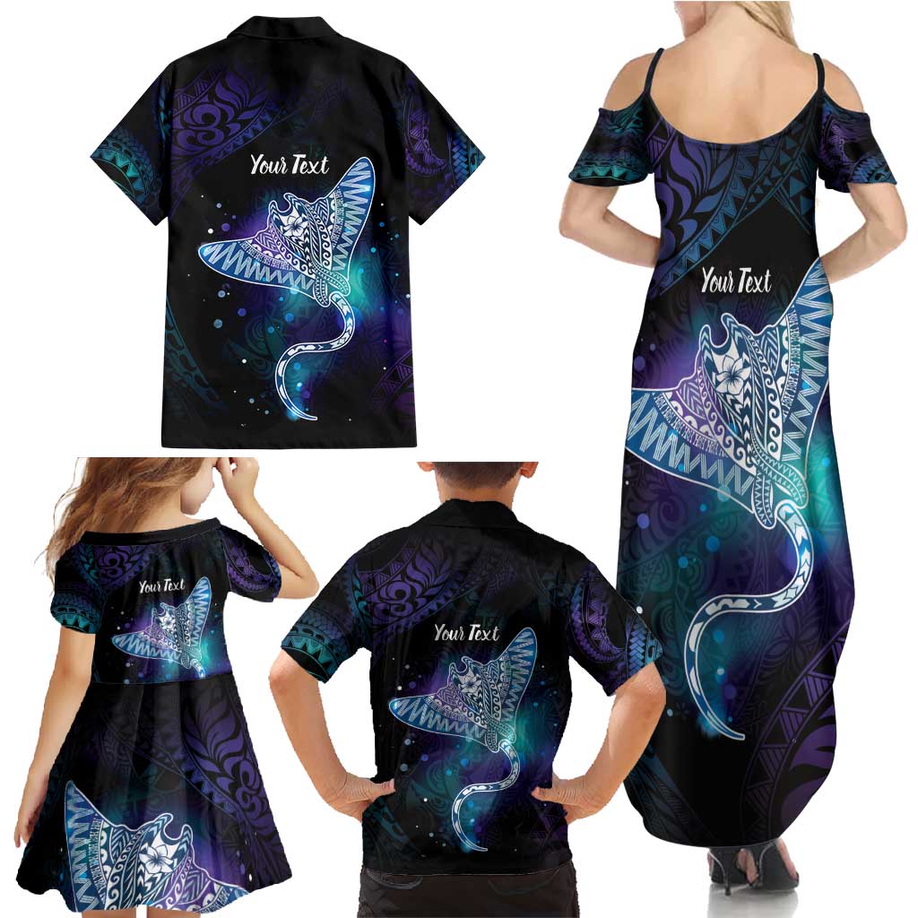 Polynesian Tala Manta Ray Family Matching Summer Maxi Dress and Hawaiian Shirt Nowhere You Could Go That I Won't Be With You - Wonder Print Shop