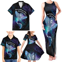 Polynesian Tala Manta Ray Family Matching Tank Maxi Dress and Hawaiian Shirt Nowhere You Could Go That I Won't Be With You - Wonder Print Shop