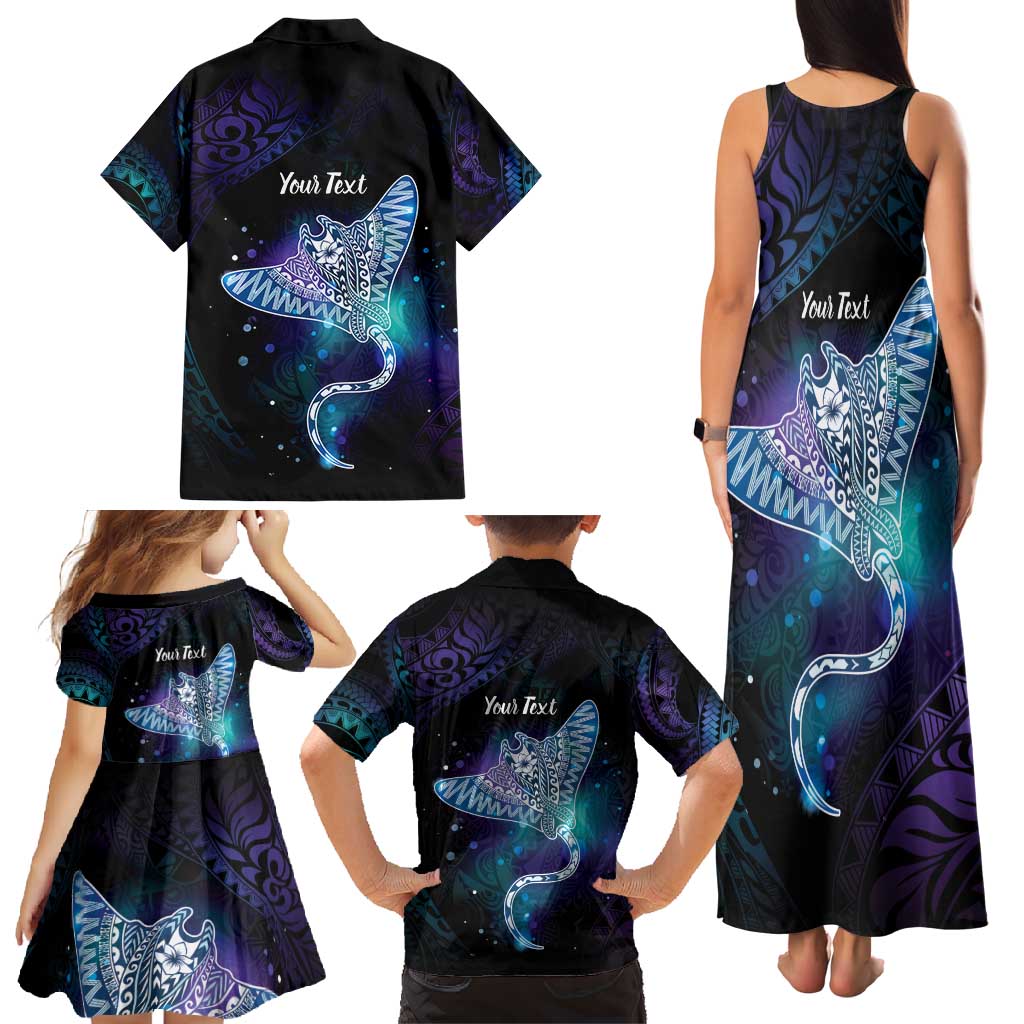 Polynesian Tala Manta Ray Family Matching Tank Maxi Dress and Hawaiian Shirt Nowhere You Could Go That I Won't Be With You - Wonder Print Shop