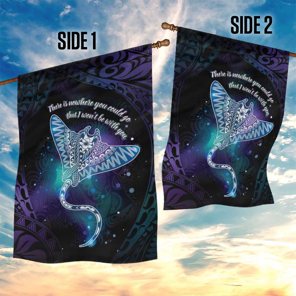 Polynesian Tala Manta Ray Garden Flag Nowhere You Could Go That I Won't Be With You - Wonder Print Shop